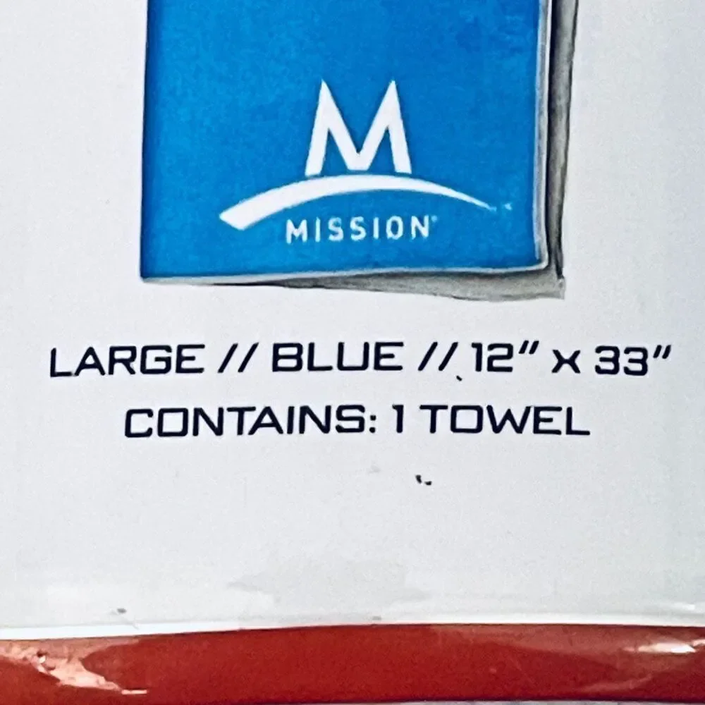 NWT Mission Athletecare Enduracool Cooling Techknit Microfiber Towel 33”x12”